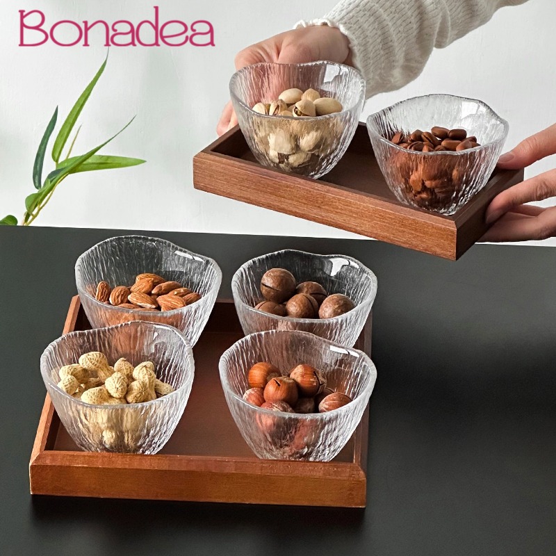 Dried Fruit - Set Nampan Kaca Bening untuk Kacang-kacangan,