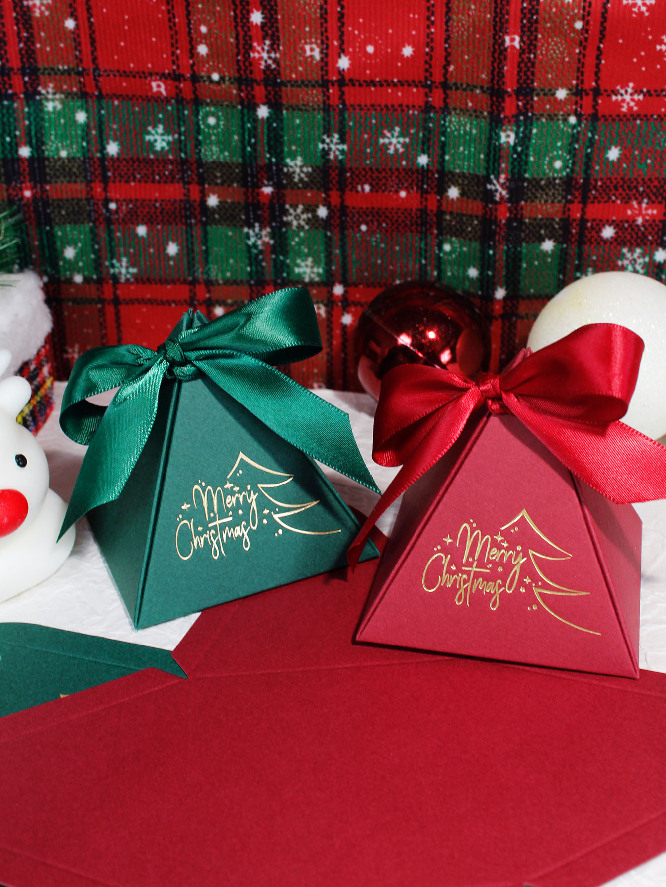 Chocolate Snack - Kotak segitiga Natal kotak hadiah permen
