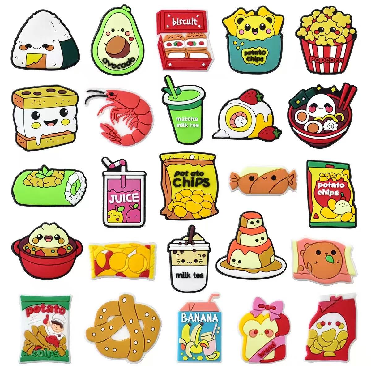 Food Snacks Drinks - 25-100 buah Set Hiasan Sepatu Seri