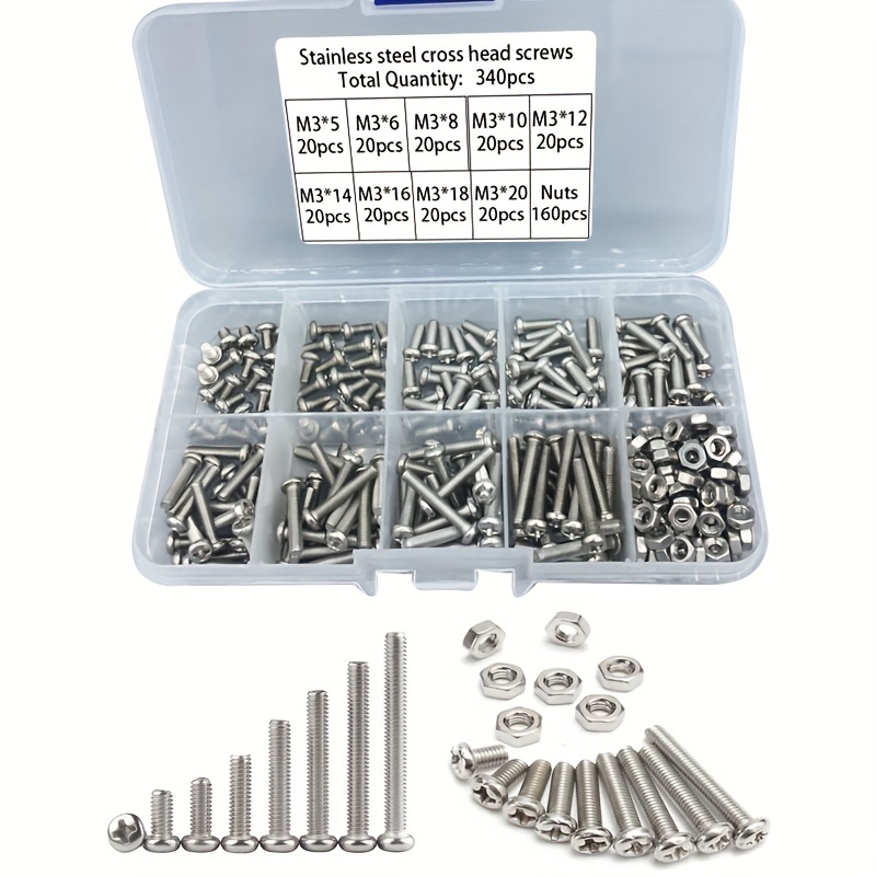 340 Buah Set Sekrup dan Mur Ke - Nuts Mix ulasan dan harga