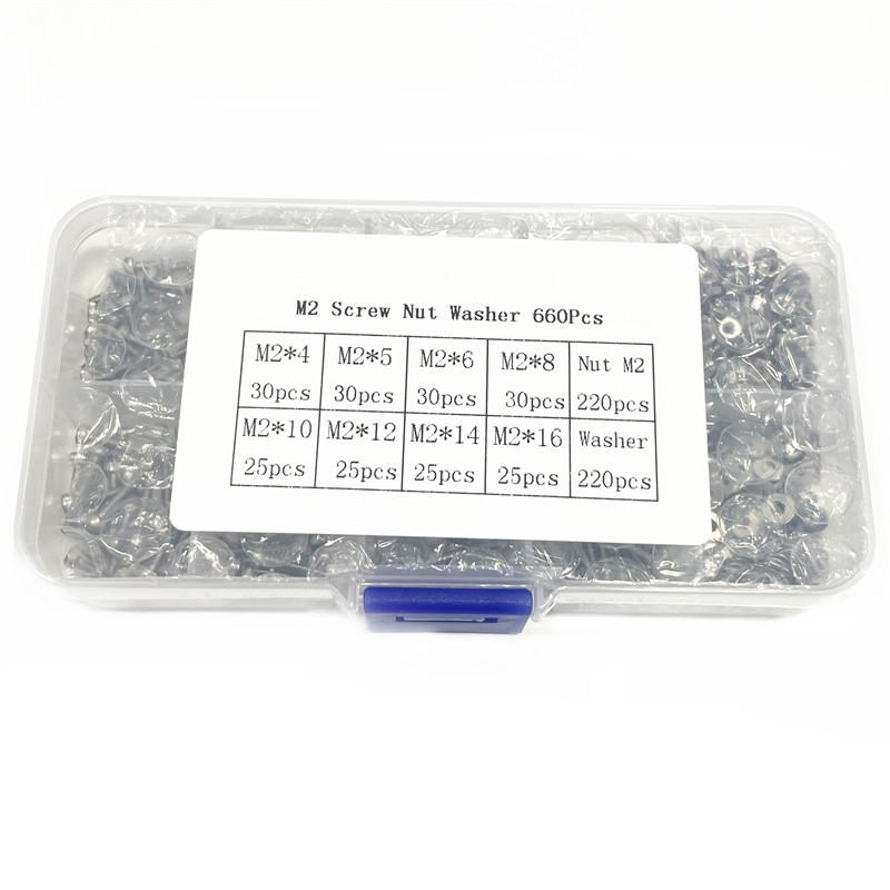 1 Kotak/660PCS M2*4 5 6 8 14 1 - Nuts Mix ulasan dan harga