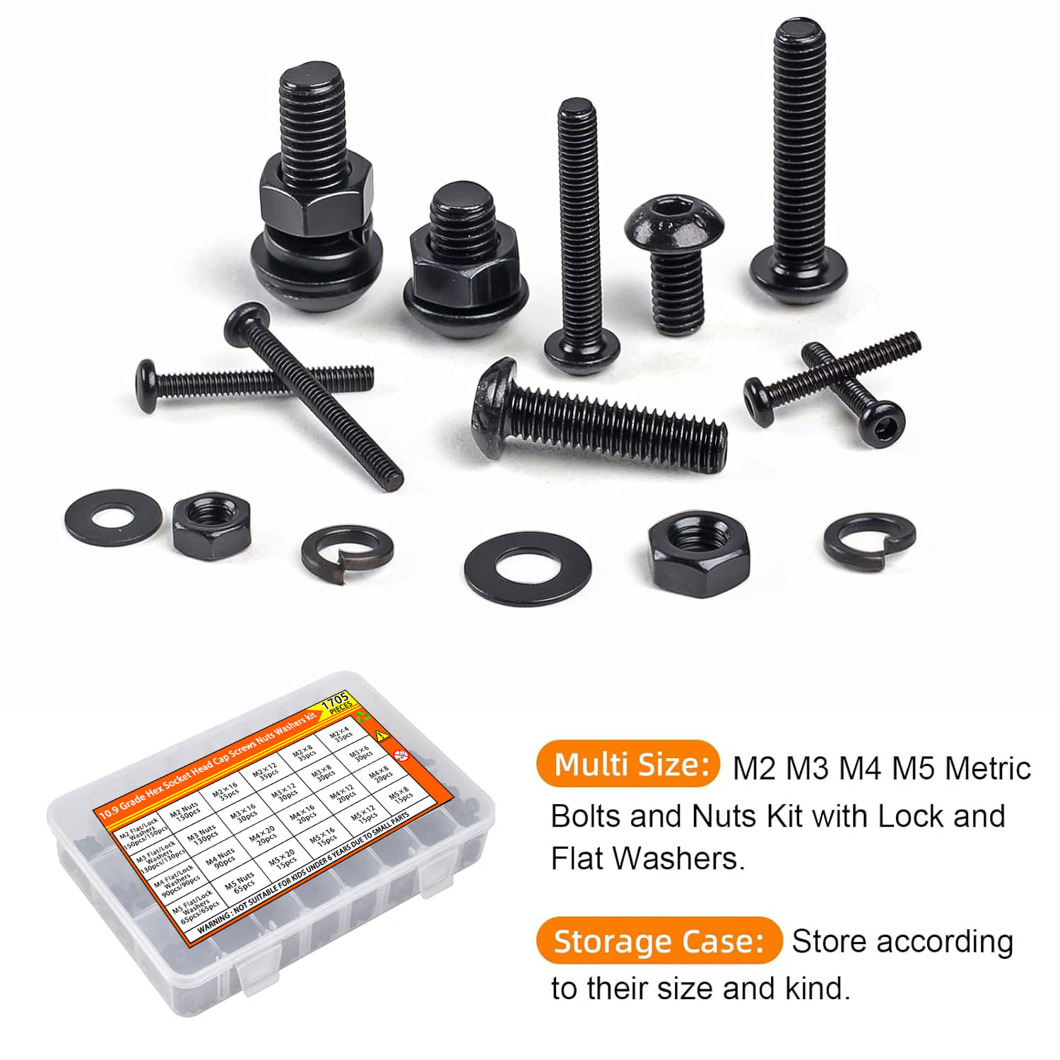 1705PCS Kit Sekrup Kepala Tomb - Nuts Mix ulasan dan harga